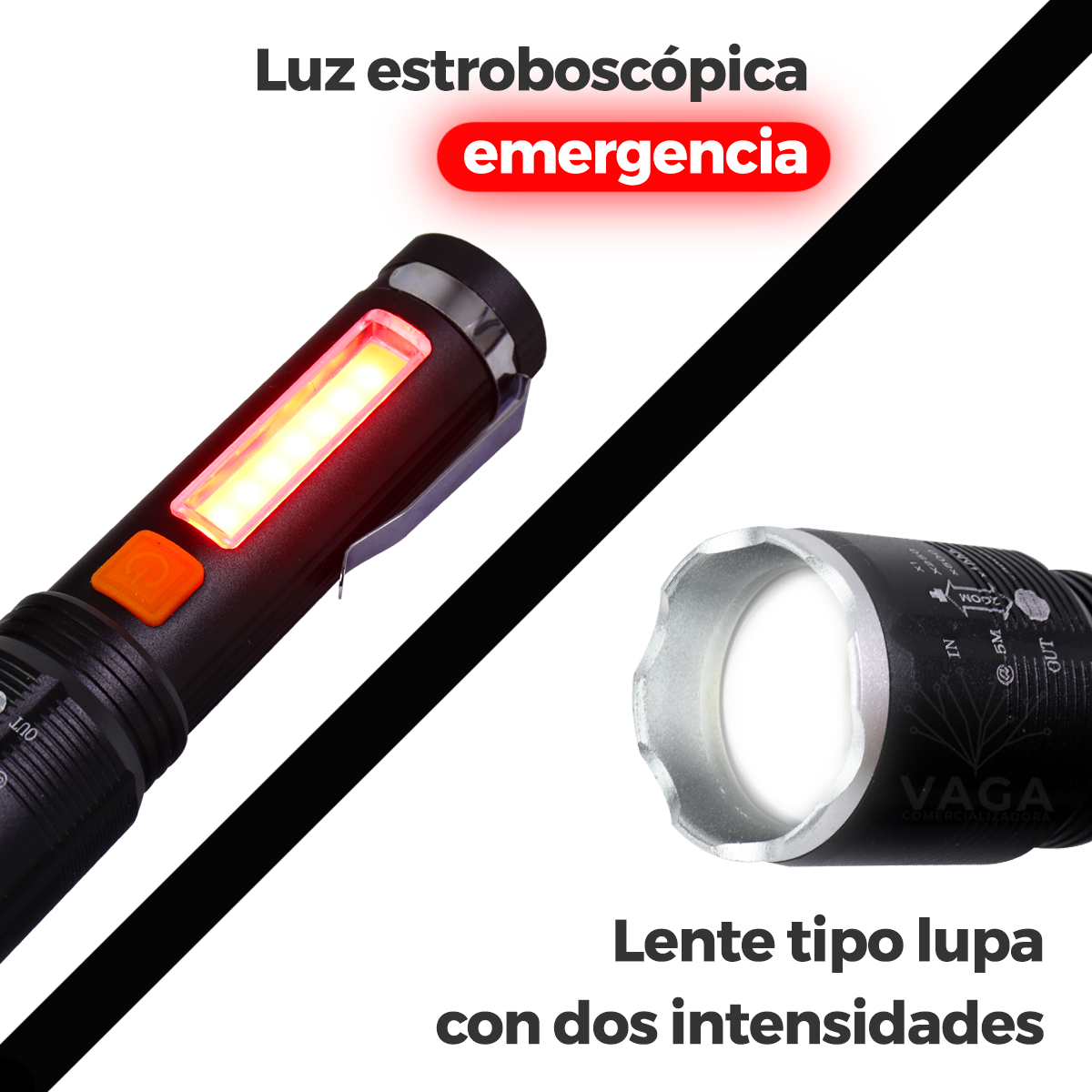  Linterna LED de camping recargable, tipo C, recargable