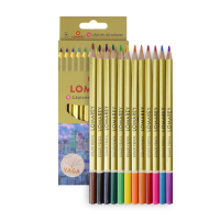 12 Cajas Lapices Colores Largos Triangular Mayoreo Lomarey