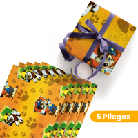 5 Pliegos De Papel Fantasia Envolver Regalos Decorado