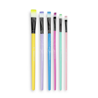 6 Pinceles Escolares Suaves Artisticos Planos Pastel Yh66