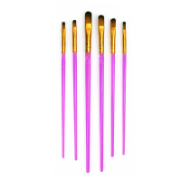 6 Pinceles Escolares Suaves Artisticos Planos Pintura Yh00