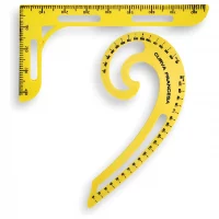 1 Curva Francesa 24 Cm + Escuadra 17 Cm Plástico Amarillo