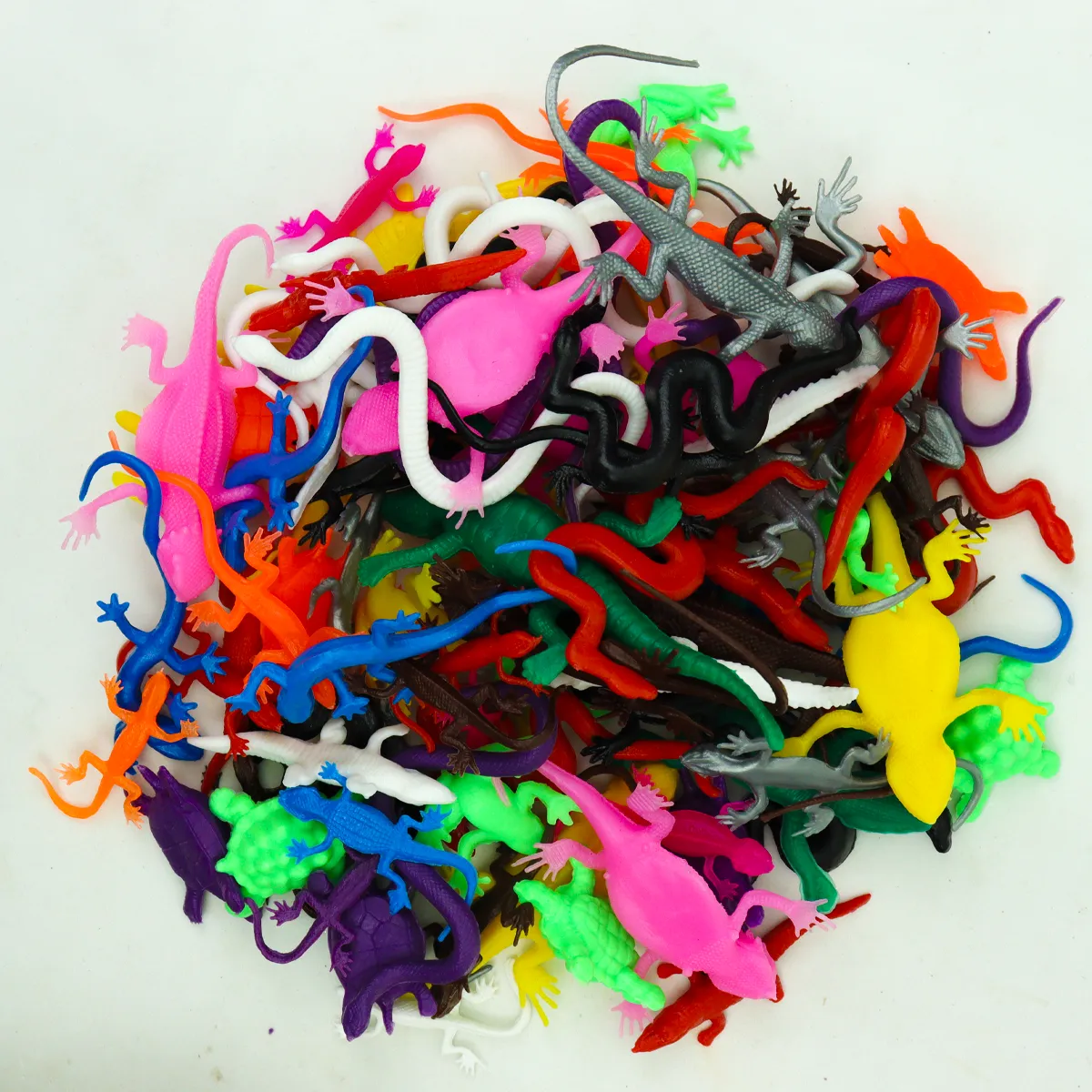 100 Animales Plástico Reptiles Y Batracios Maqueta Escolar - Imagen 2