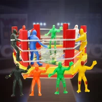 Ring De Lucha Libre Mexicana De Madera Con Luchadores 25 Cm