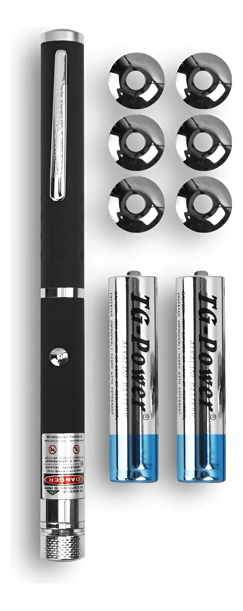 Laser Puntero Tipo Pluma 532nm Verde 8 Puntas Efectos 200 M - Imagen 10