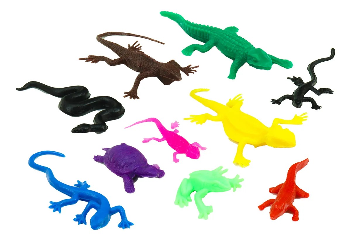 100 Animales Plástico Reptiles Y Batracios Maqueta Escolar