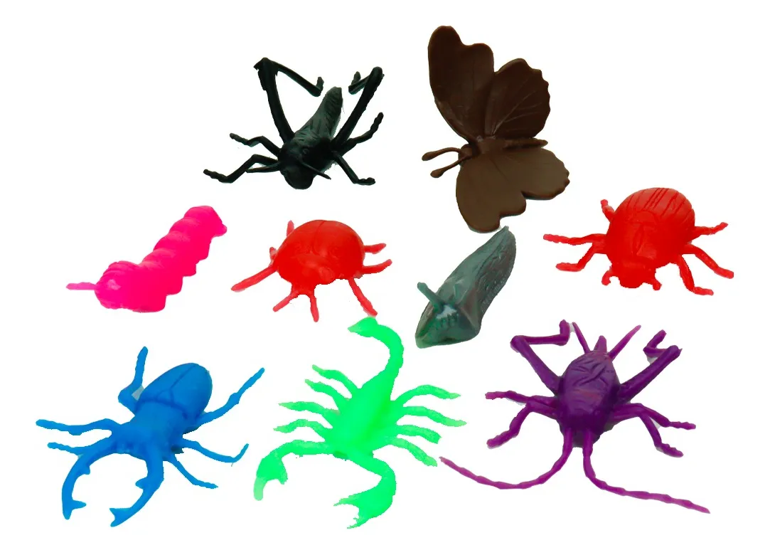 100 Animales Plástico Insectos Maqueta Escolar Didáctico