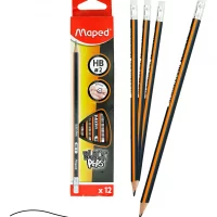 12 Lapiz De Madera Maped Triangular Black Peps Grafito