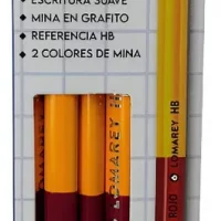 Pack 12 Piezas Lápiz Bicolor Lomarey Triangular Escolar Trazo Grafito