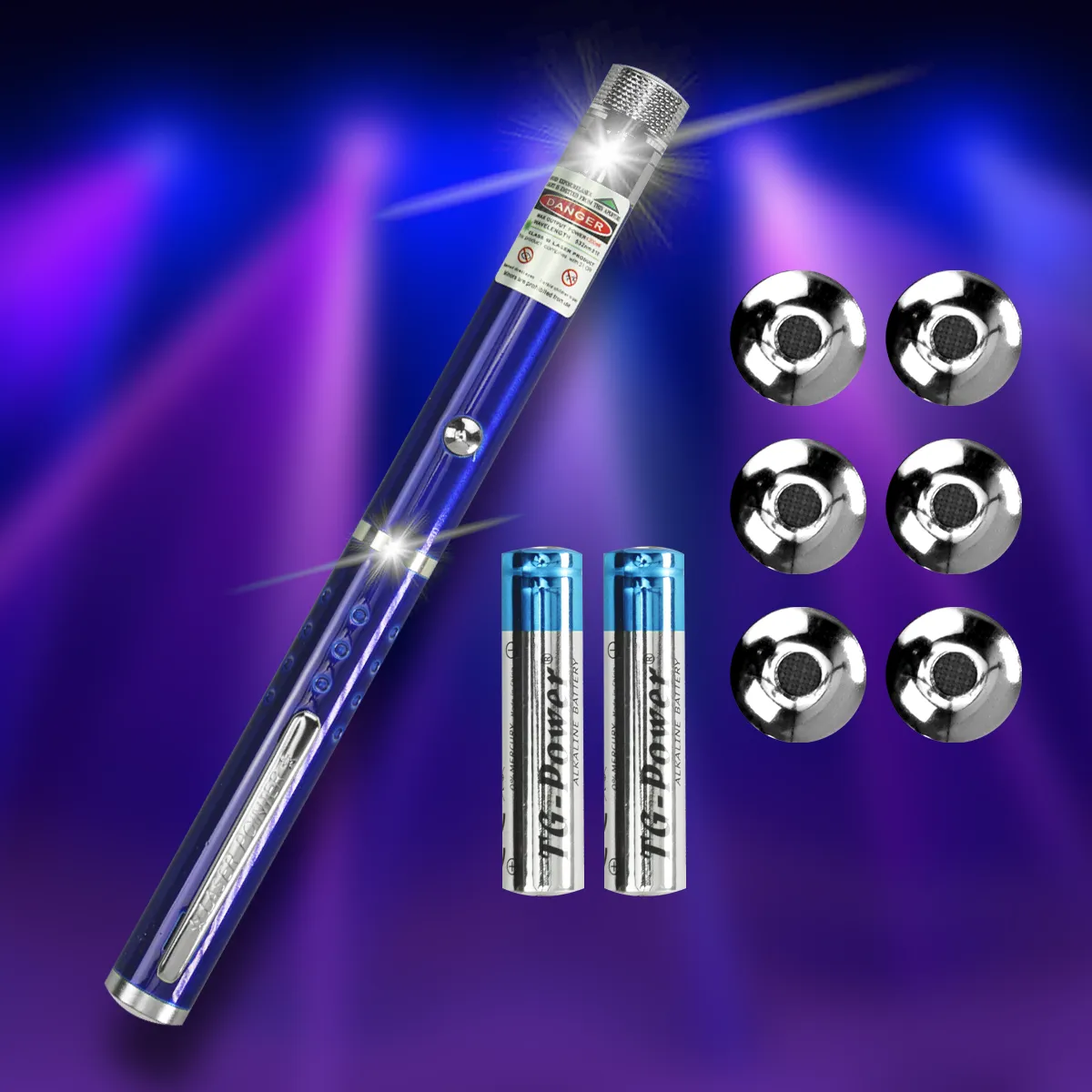 Laser Puntero Tipo Pluma 532nm Verde 8 Puntas Efectos 200 M - Imagen 4