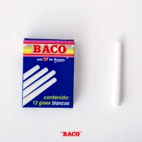 Baco | Caja de 12 Gises Blancos Moldeados de 85 mm
