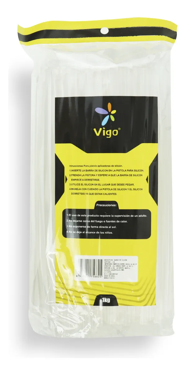 1kg Barras De Silicón Vigo Grueso Transparente 1cm X 24.5cm Transparente
