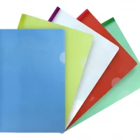10 Folder De Costilla Plástico Carta Transparente Colores Colores Surtidos