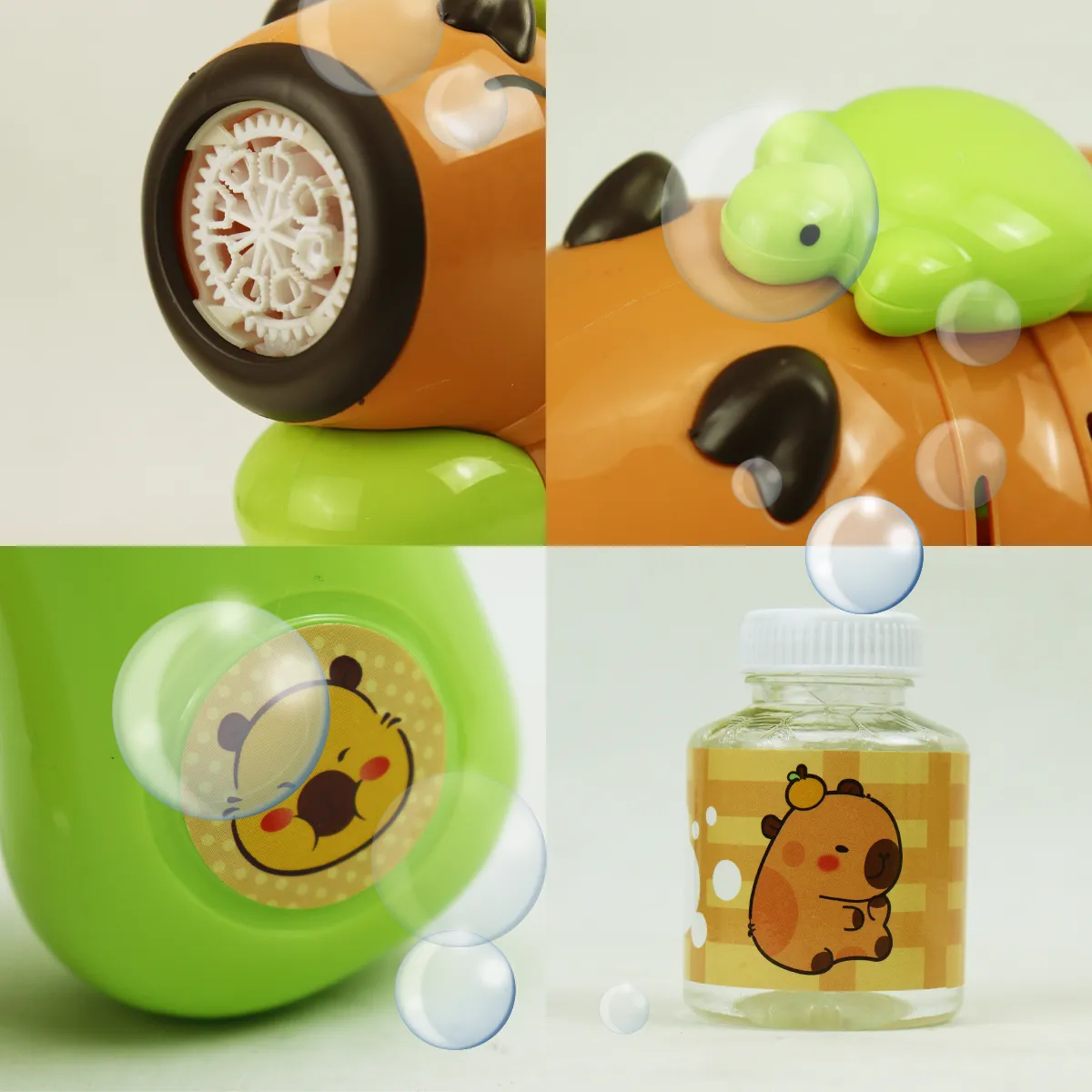 Pistola De Burbujas Capibara Luz Y Sonido Diversión P/niños - Imagen 3