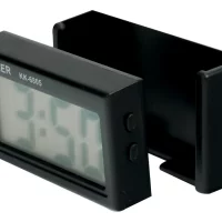 Mini Reloj De Coche Digital Autoadhesivo Con Soporte Lcd Negro