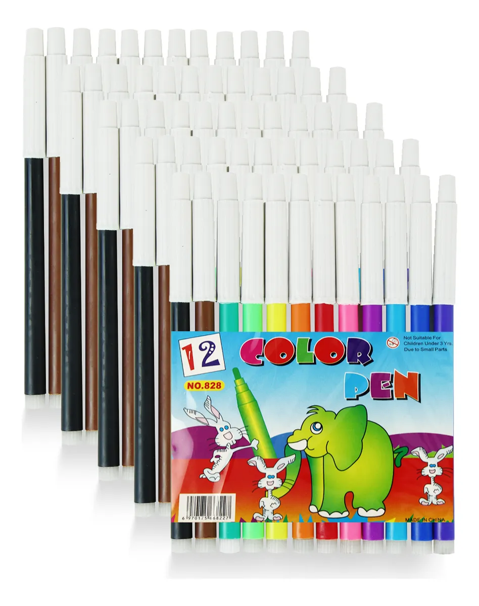12 Paquetes De Plumines Lavables Económicos Color Pen