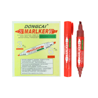 12 Pzs Marcador Permanente Doble Punta Grueso Rojo