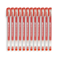 Plumas Gel Tuzoo Diamante Rojo Punto Fino Con Clip Pack 12 Piezas