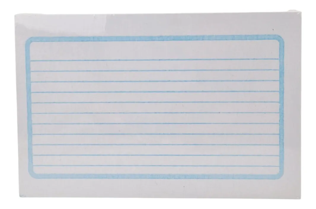 100 Tarjetas Fichas Bibliográficas Raya 7.8x 12.2cm 140gr - Imagen 2