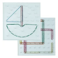 Geoplano Doble Cara Plastico 18cm X 18cm