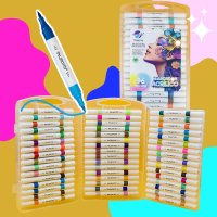 48 Marcadores Dobles Acrílico Colores Punta Pincel Talentito